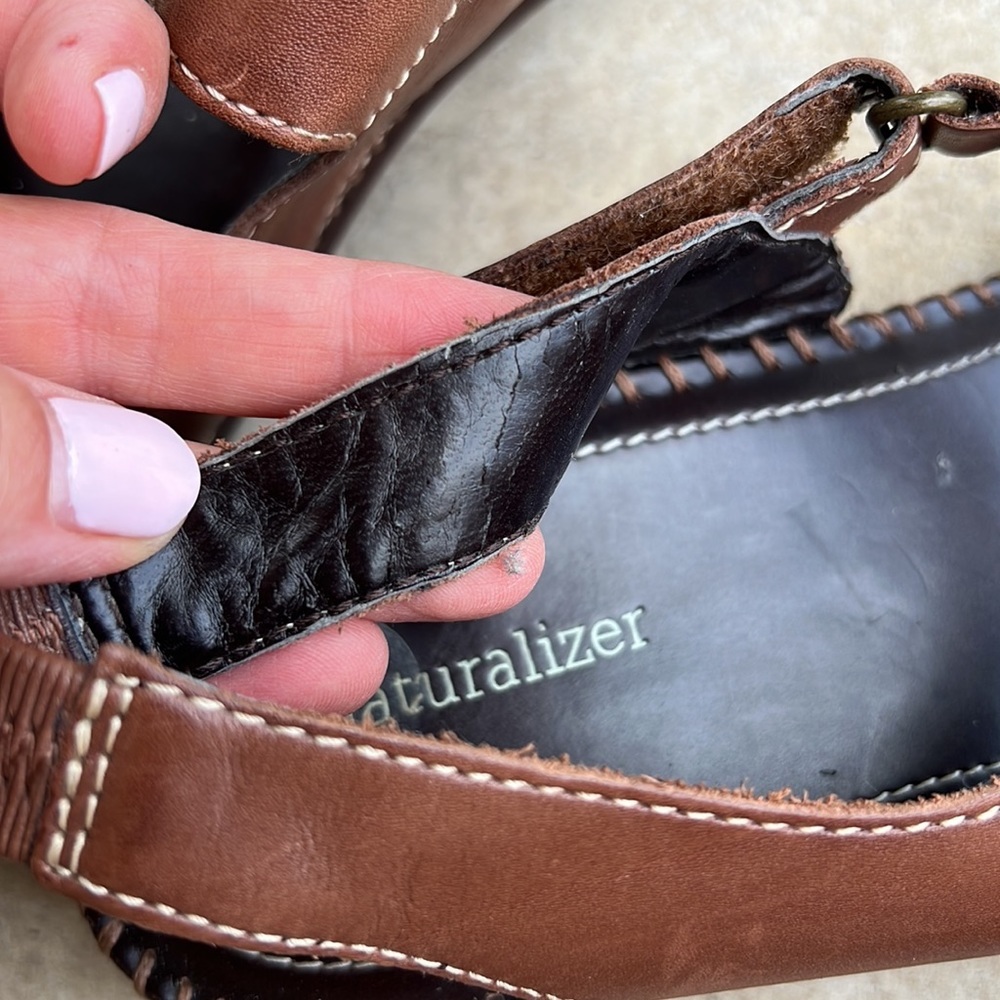 Naturalizer Rosina Comfy Boho Brown Leather Strap Sandal. Size 10 - Picture 11 of 12